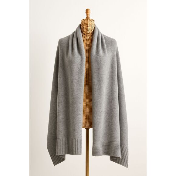 Halogen 100% Cashmere Travel Wrap Shawl Scarf – Gray – One Size – 74” Long - Picture 11 of 14